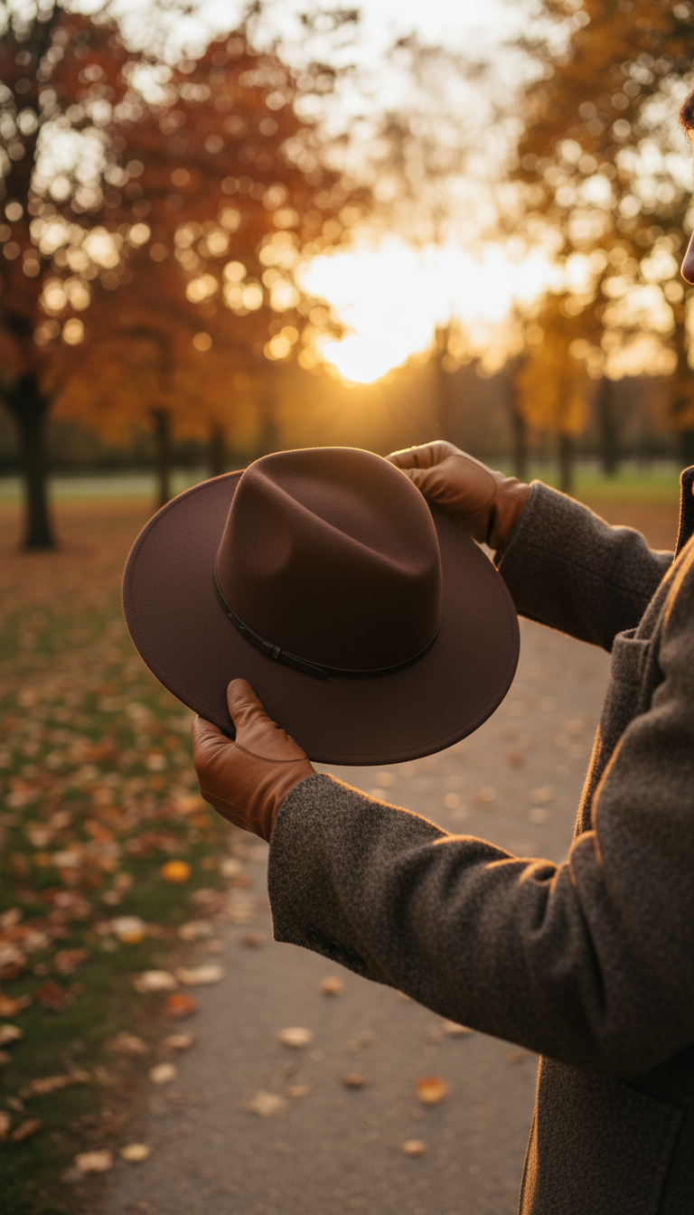 Chestnut Brown Heritage Hat in use