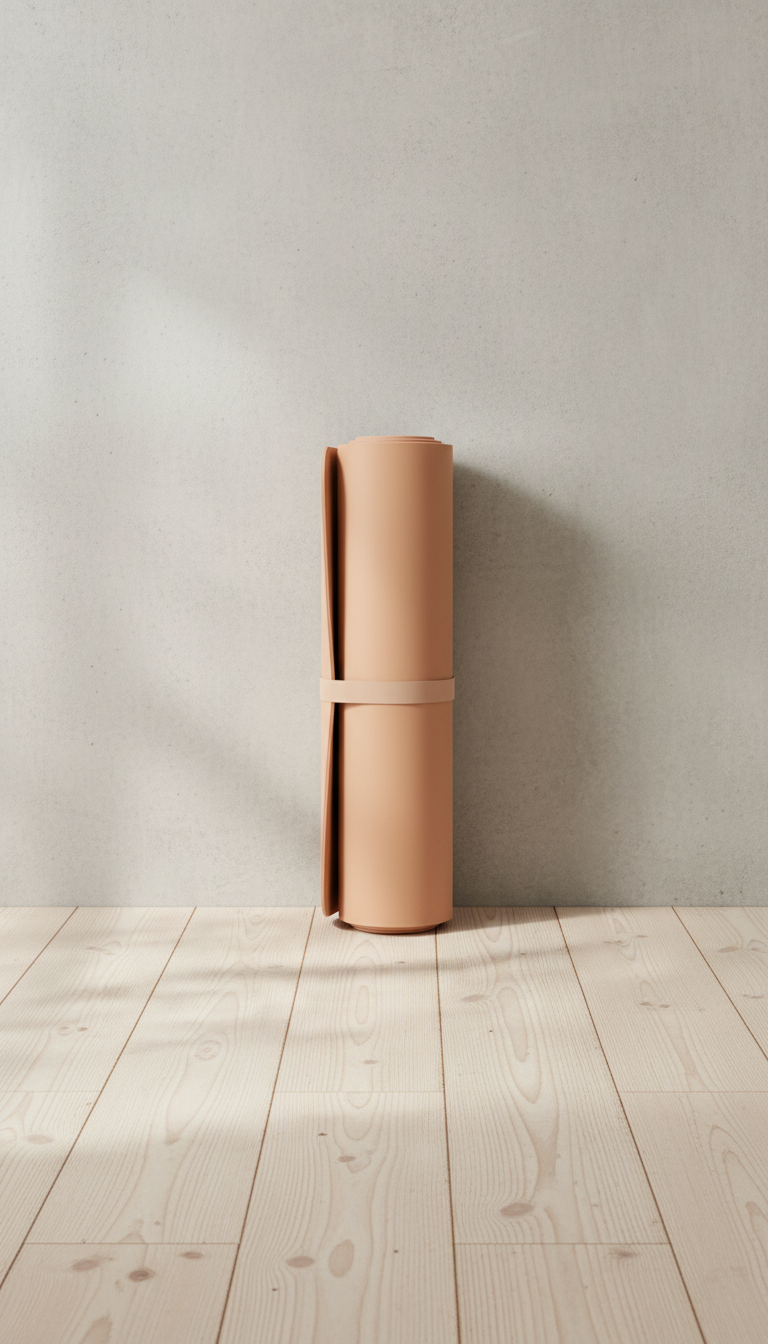 Apricot nude Pilates mat in a new setting