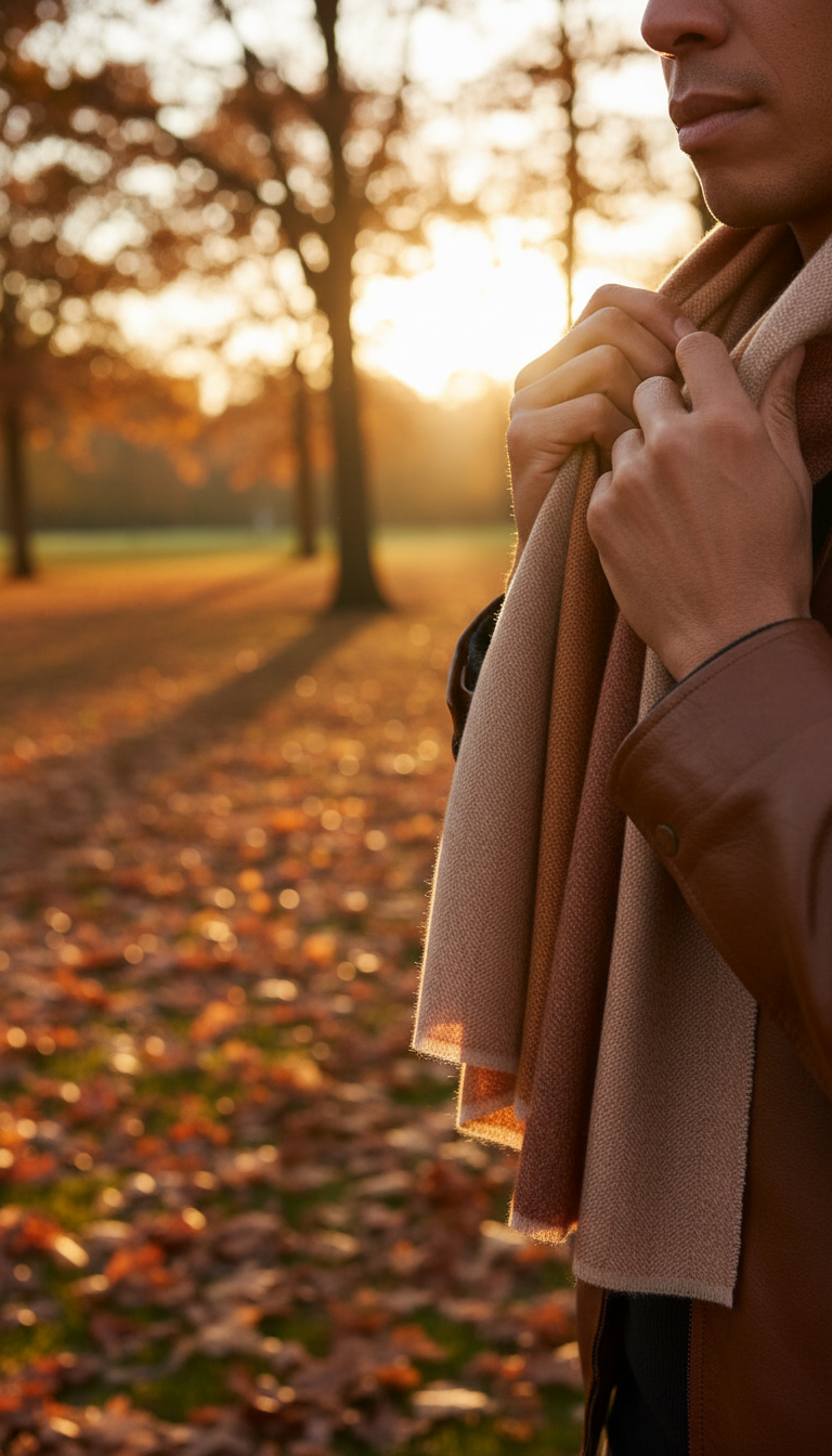 Merino Wool Scarf in use