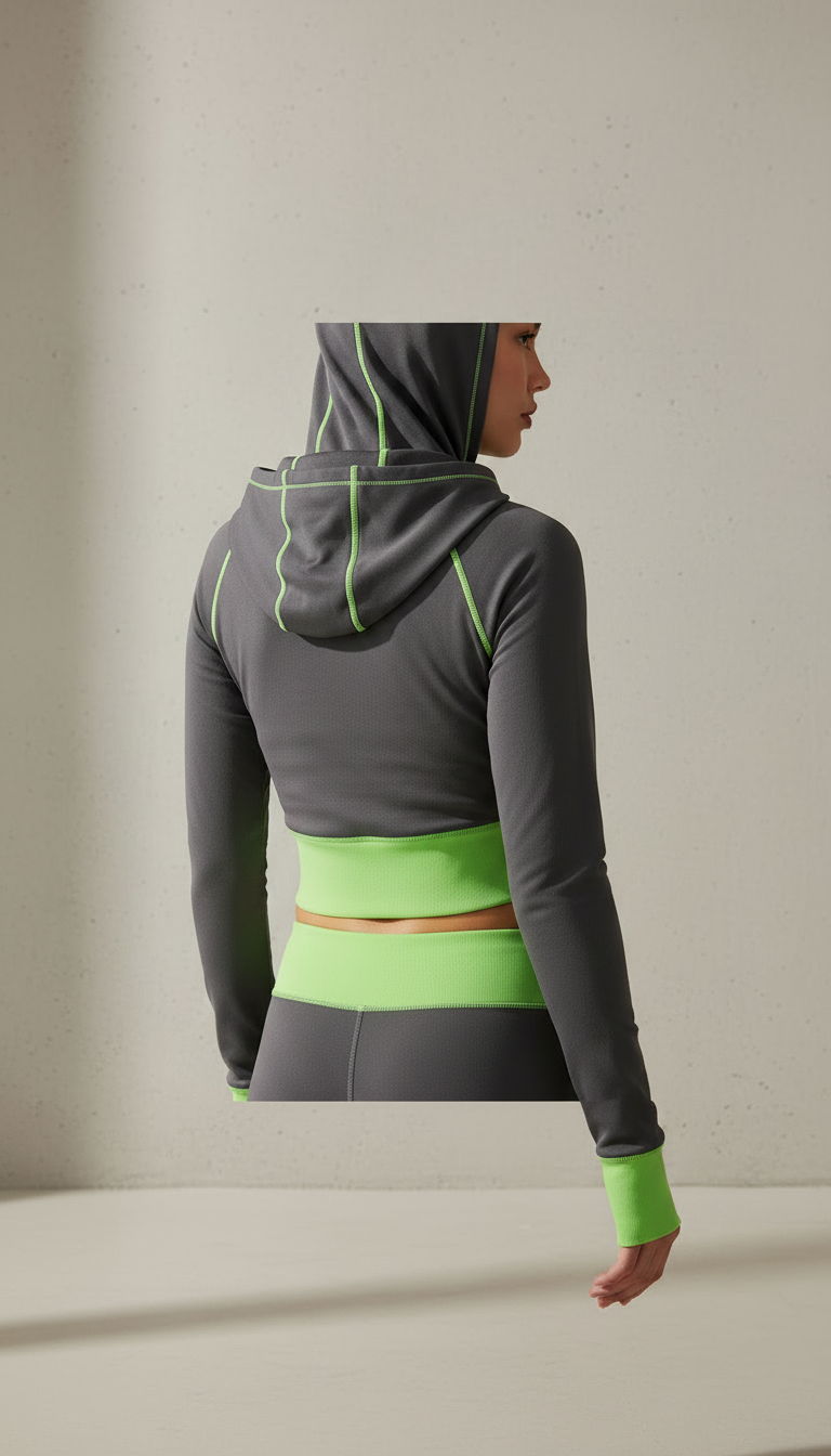 Alternate angle view of Sunbeam Cropped Workout Hoodie