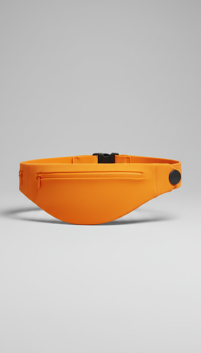 Focusing on its ergonomic design and modern style. The belt is illuminated with soft, showcasing its synthetic material...