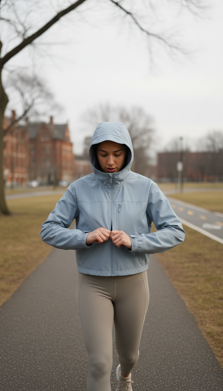 Cropped Misty Sky Jacket in use