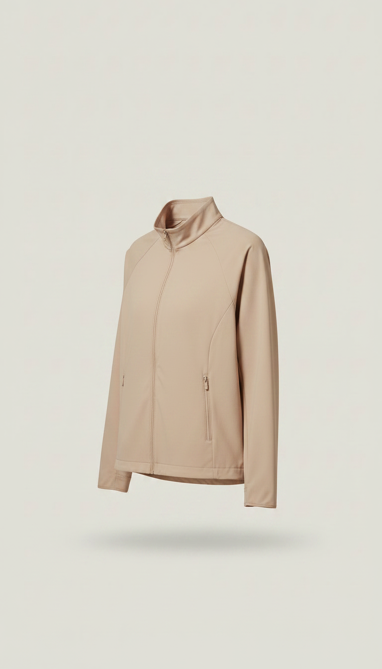Alternate angle view of Pale Stone lightweight technical jacket