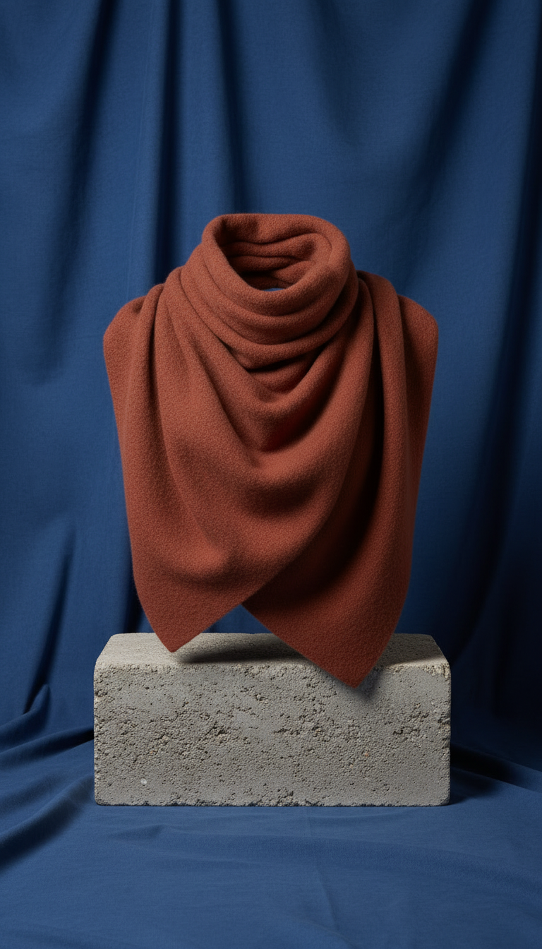 Clay Red Wool Oversized Scarf in a new setting