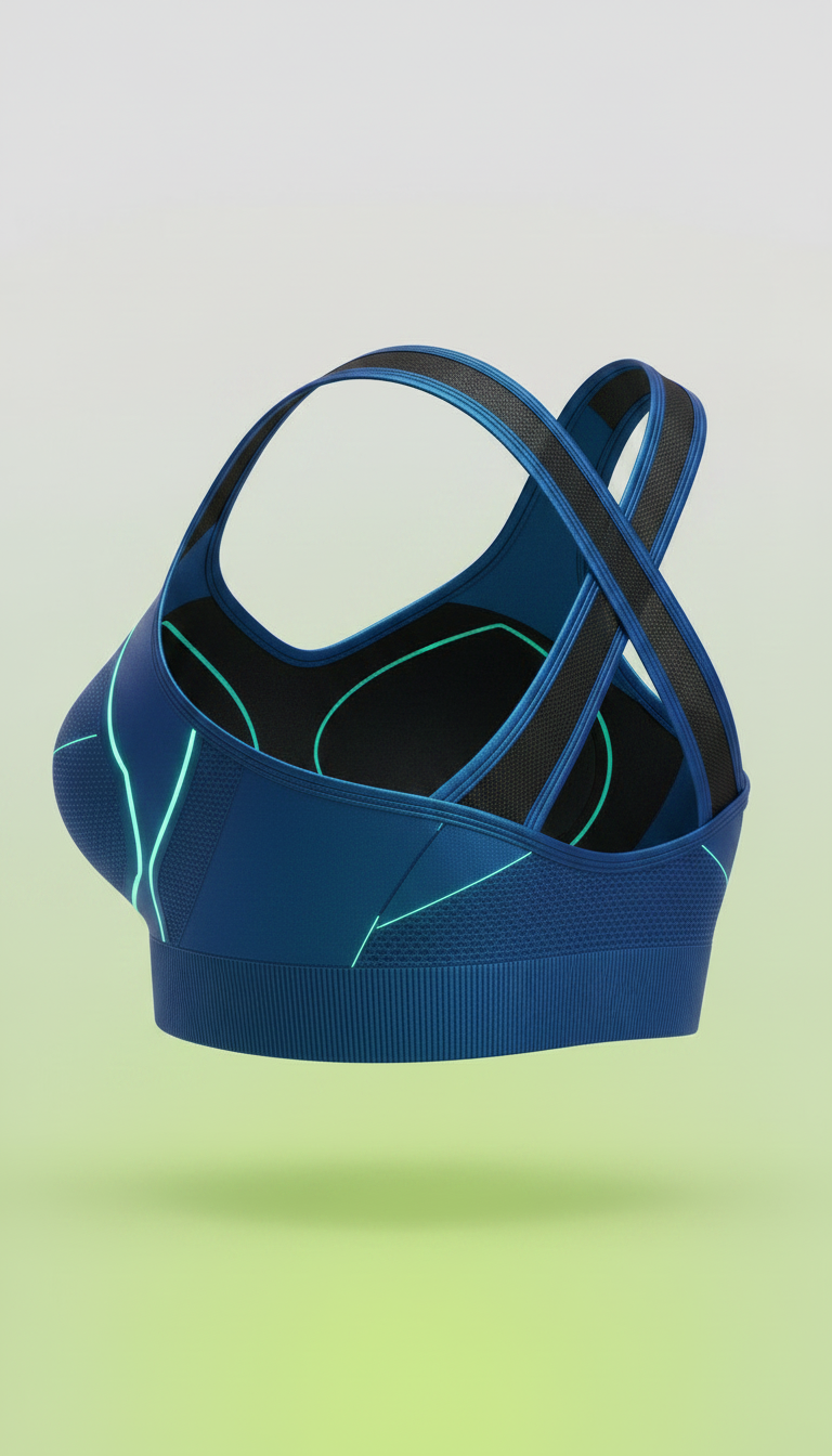 Alternate angle view of Electric Blue Sports Bra